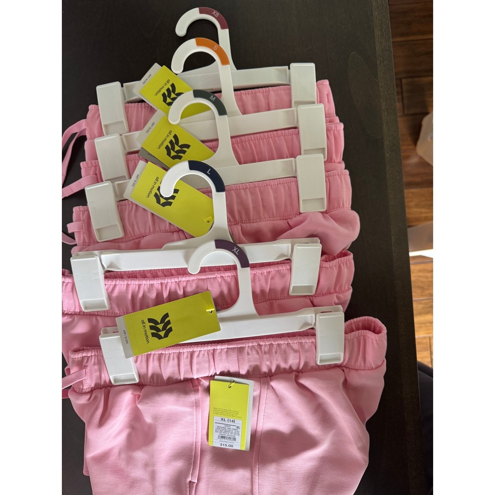 All in Motion Girls Airy Sleek Shorts Pink Athletic Gym Drawstring New NWT